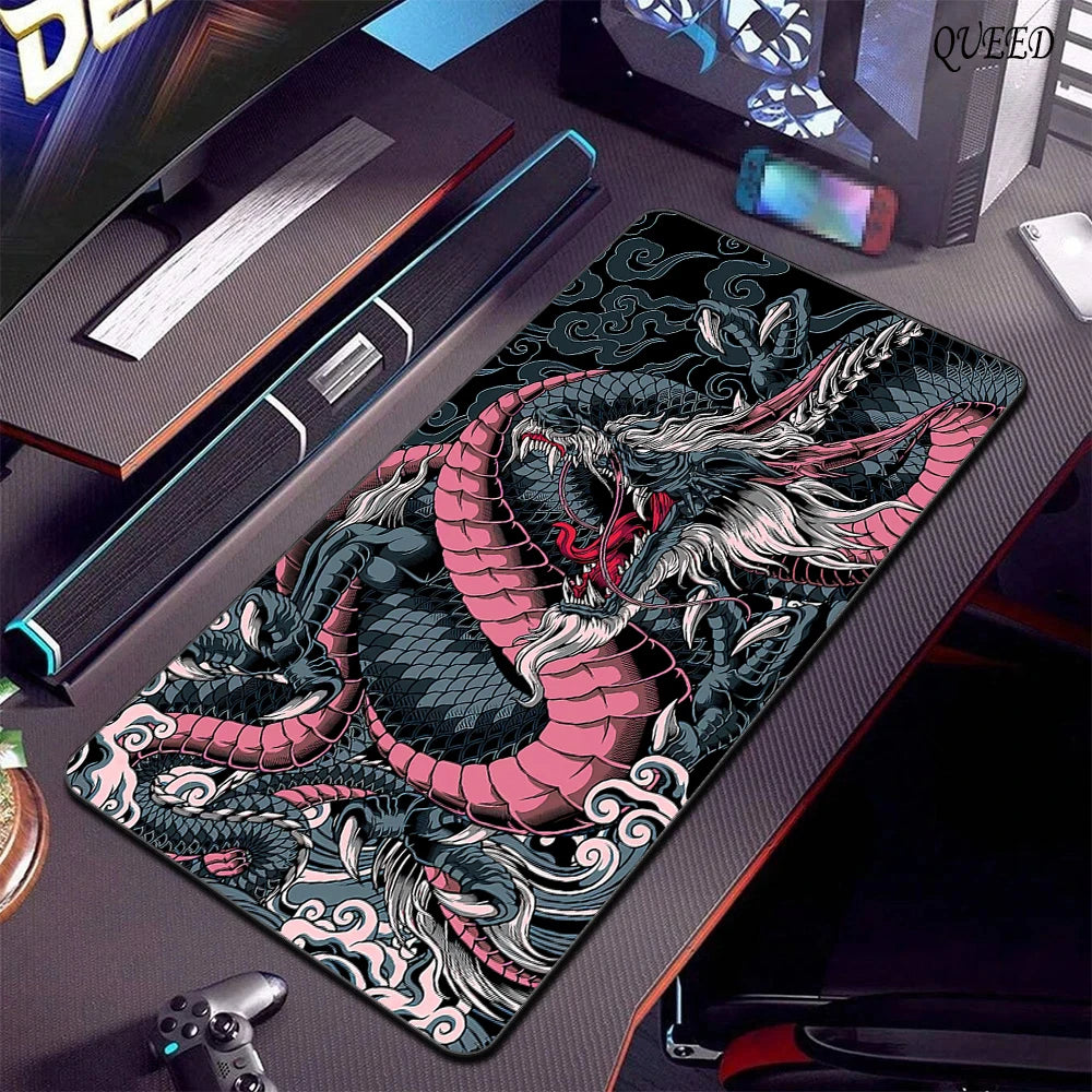 Black and White Dragon Large Mouse Mat Gaming Mousepad Big Rubber Base Mouse Pad Purple Deskpad Eyboard Mats Mousepads 400x900 CB DROPSHIPPING