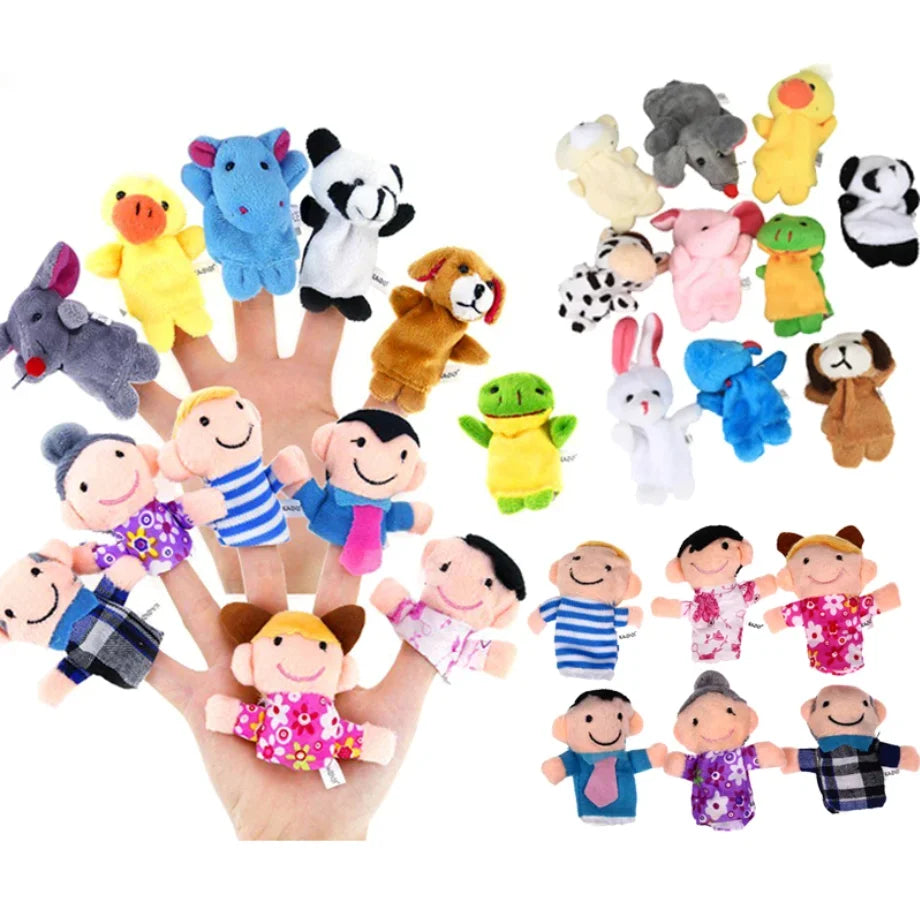 10 Pcs Cartoon Hand Doll Finger Puppet Baby Children Story Early Education Soothing Doll Plush Toy CB DROPSHIPPING