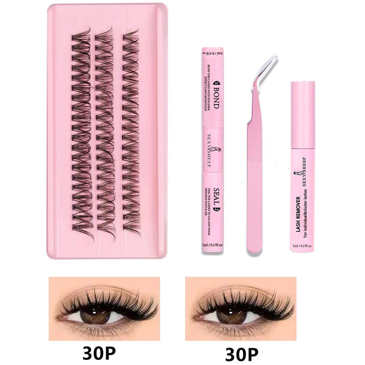 DIY Lash Extension Kit 8-16mm Mix Mink Soft Individual Lashes Cluster Natural Eyelash Extensions With Bond And Seal Makeup CB DROPSHIPPING
