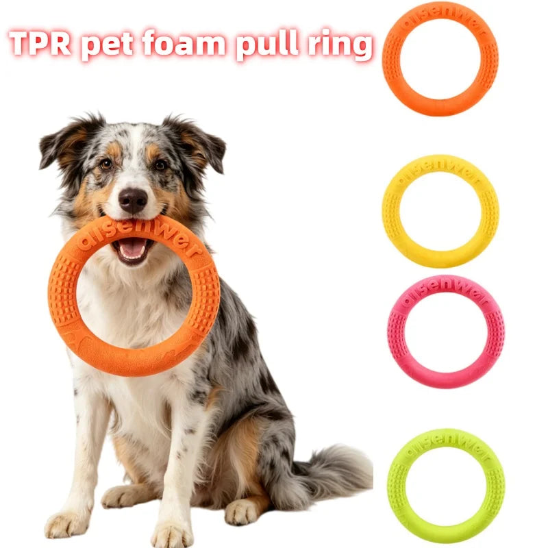 EVA Dog Flying Disc Waterproof Floating Design Chew Resistant Interactive Tug Ring Outdoor Training Fitness Pet Toy