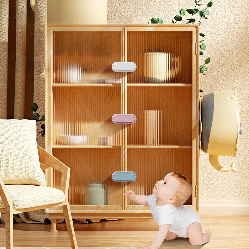 Latch Cabinet Door Protection 5pcs Children's Drawer Safety Baby Anti Pinch Hand Invisible Lock Opposite Door Wardrobe Lock CB DROPSHIPPING