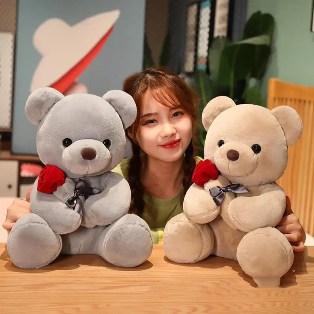 Graduation Gifts Stuffed Animal Rose Bear Flower Kawaii Hug Bear Cartoon 23cm Bear Home Decor