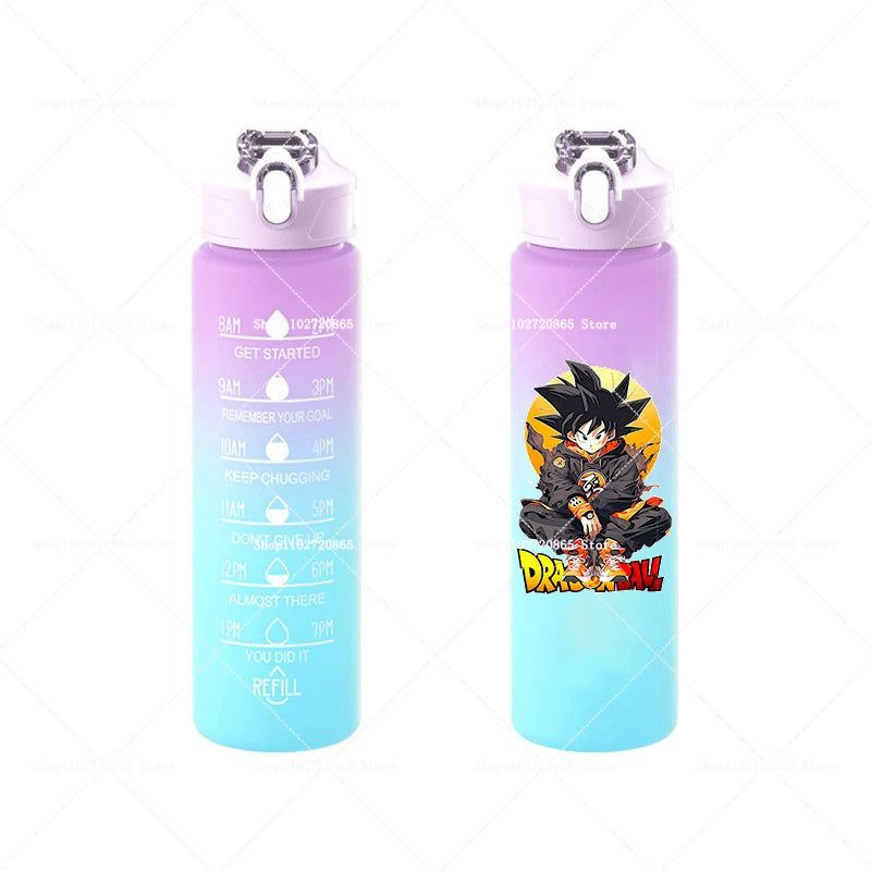 750ML Dragons Ball Water Cup Goku Anime Cartoon Drink Bottles Men Leak Proof Portable Plastic Large Sport Gym Straw Kettle Gift