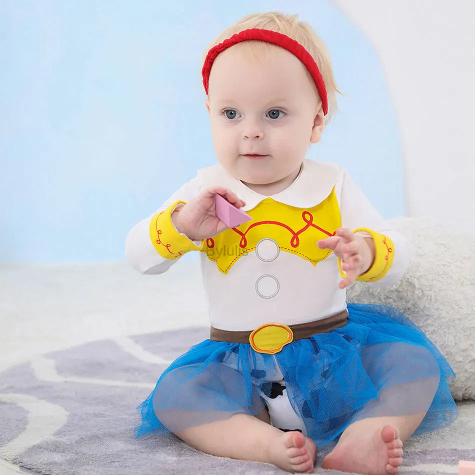 Baby Girls Costumes Kid Romper Tutu Dress with Headband Infant Baby Girl Princess Alice Clothes Aurora Belle Dress Party Costume CB DROPSHIPPING
