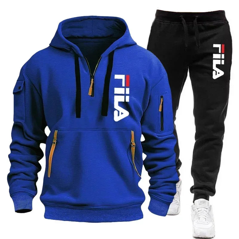 Men's hoodie set, a two-piece set of comfortable and fashionable top and casual sport pants CB DROPSHIPPING