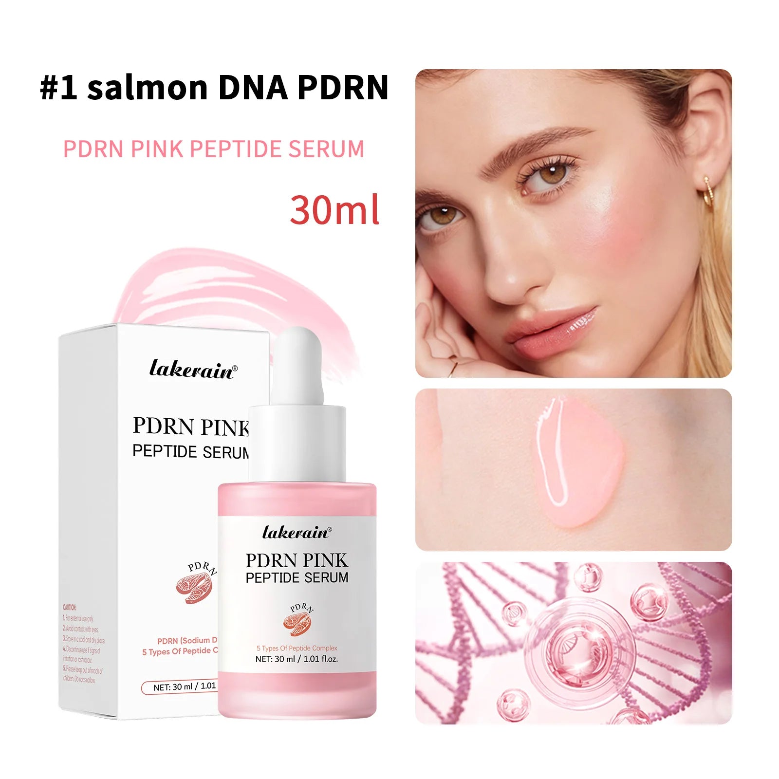 Salmon DNA PDRN Pink Peptide Serum Pink Glow Serum Remove Skin Darkness Hydrating Moisturizing Firming Korean Skincare CB DROPSHIPPING