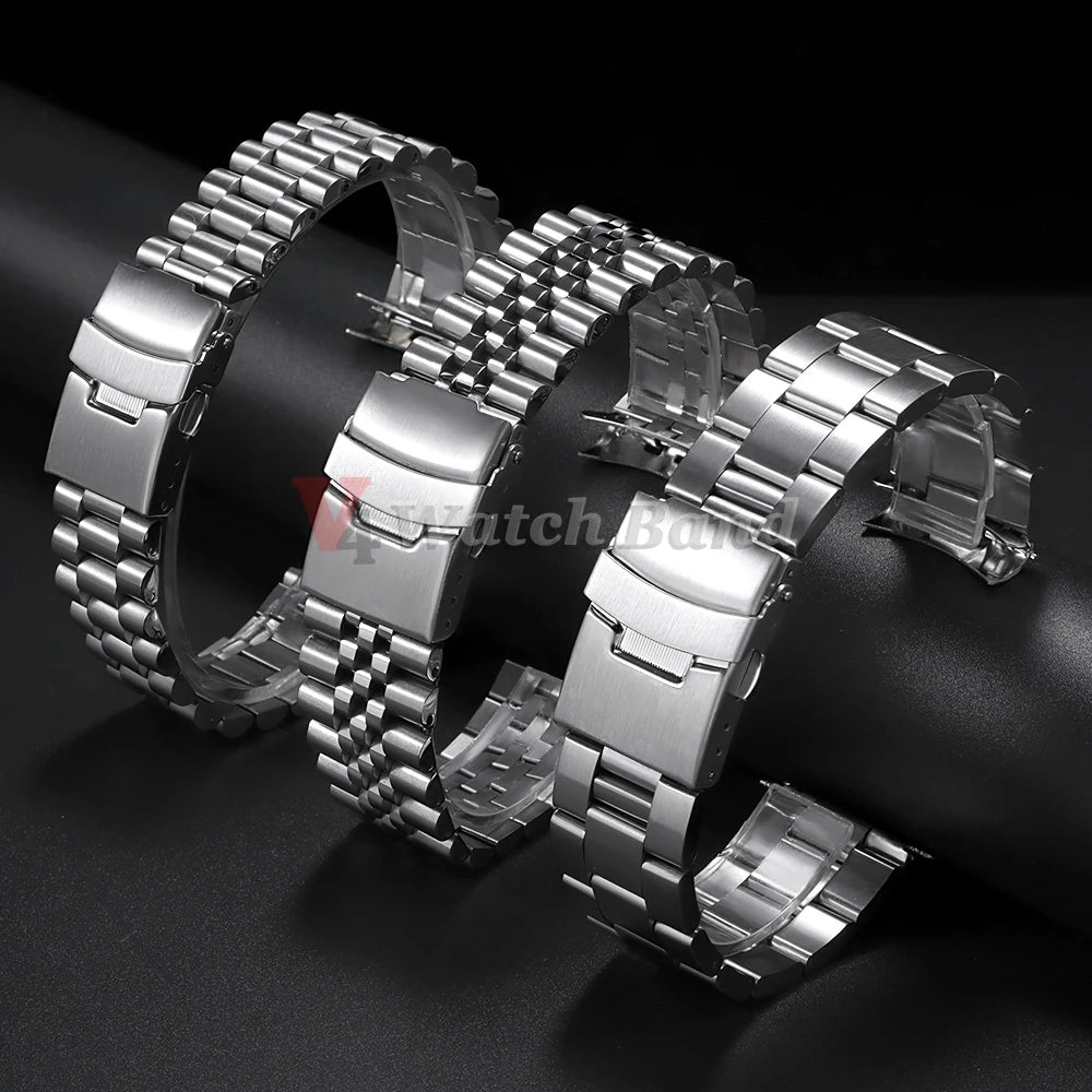 For Seiko 5 SKX009/007 for Jubilee for Oyster Solid Stainless Steel Watch Strap Curved End Men's Sport Watch Band 18mm 20mm 22mm CB DROPSHIPPING