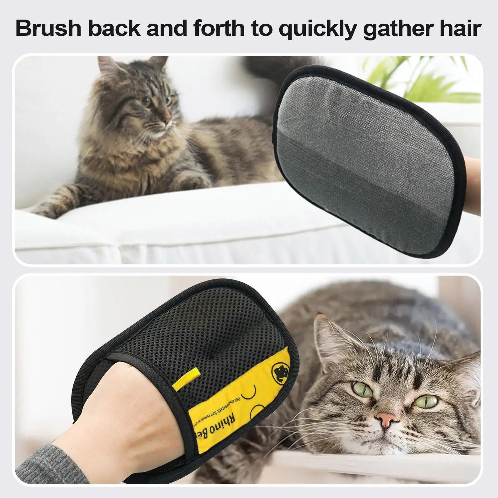 Pet Hair Removal Glove 2Pcs Pet Grooming Gloves Static Dedusting Brush Pet Hair Remover Brush Removing Dog Cat Hair From Carpet