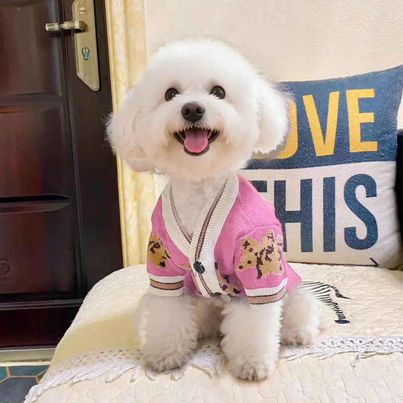 Dog Winter Sweater Knitted Warm Pet Clothes for Small Medium Dogs Chihuahua Puppy Pet Sweaters Yorkshire Cardigan Dog Coat Vest CB DROPSHIPPING
