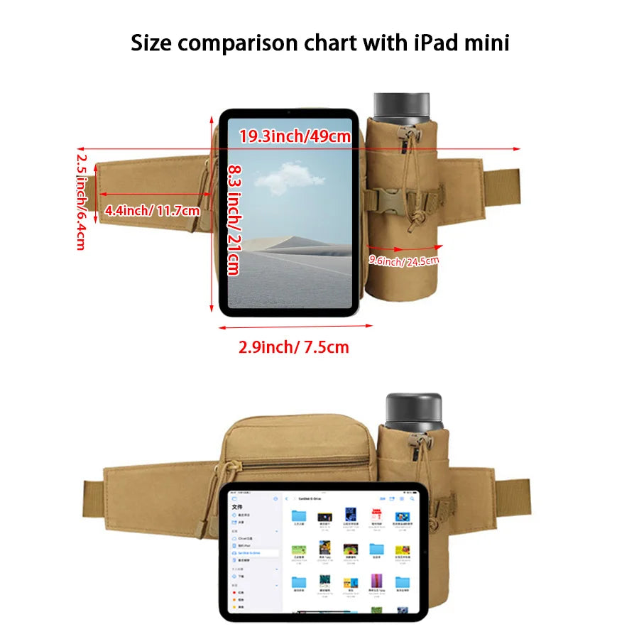 Multi-sport water bottle waist bag is detachable and suitable for outdoor sports such as mountaineering, camping, and hiking CB DROPSHIPPING