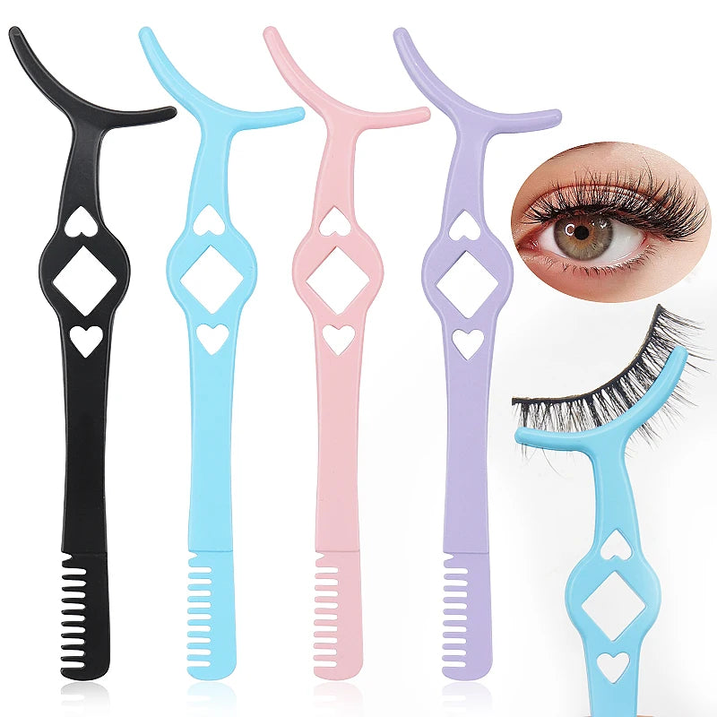 1Pcs False Eyelash Tweezer Eye Lash Applicator Comb Makeup Tools Auxiliary Curler Mink Eyelashes Extension Professional Tweezers CB DROPSHIPPING