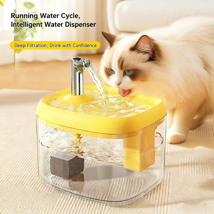 1.5L Automatic Pet Water Dispenser for Cats Dogs Ultra Quiet Pump Filtered Drinking Water Easy to Clean Pet Water Bowl USB 5V