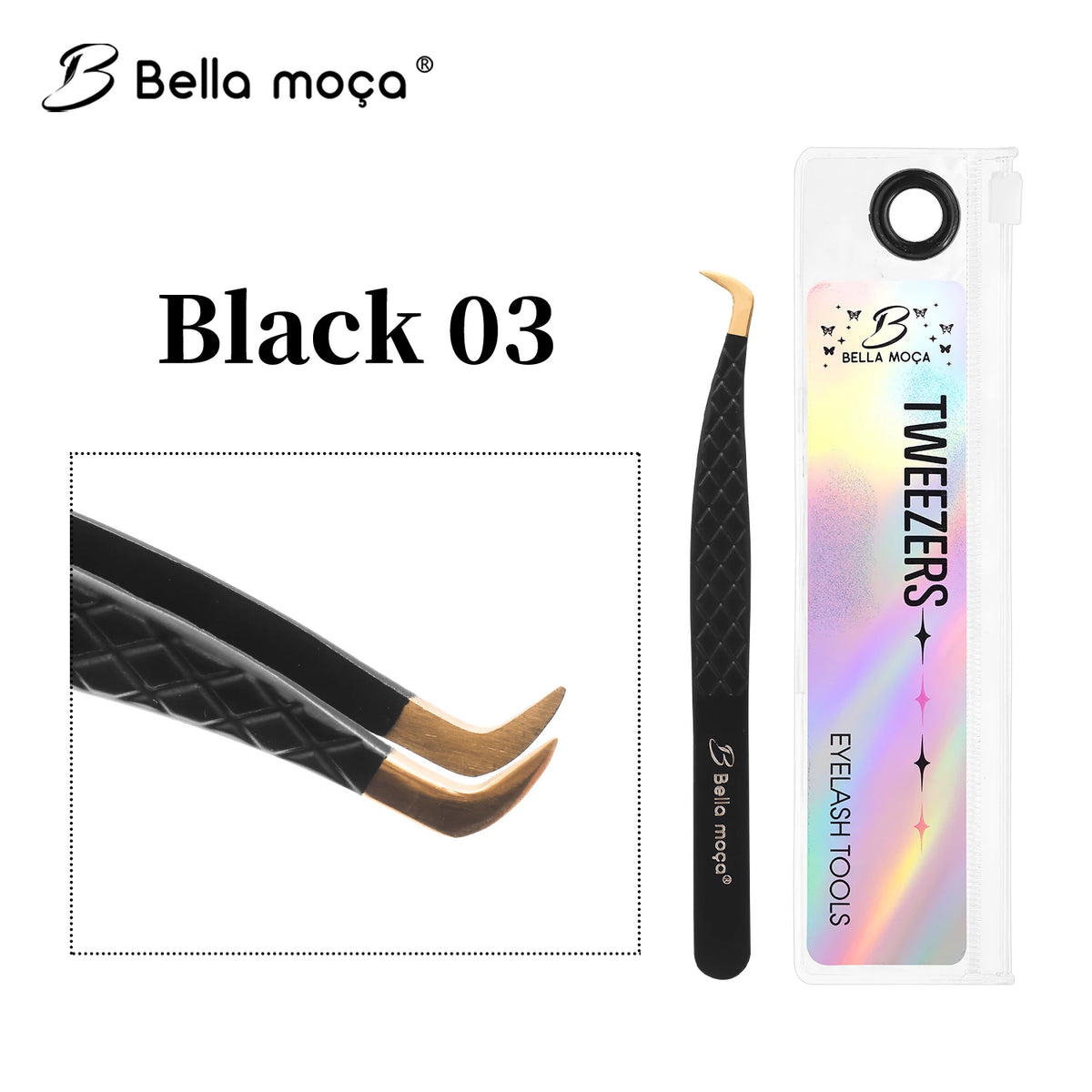 Bella moça Lash Tweezers Stainless Steel Eyelash Nail Tools Accurate Tweezers Nippers Pointed Clip Set Makeup Tools