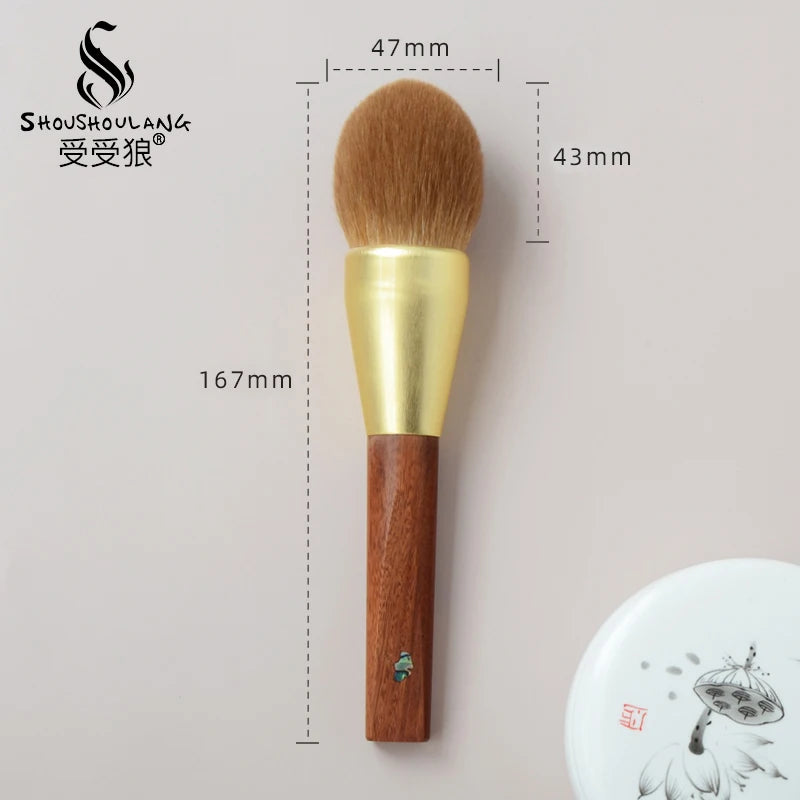 Soft Saibikoho Goat Hair Makeup Brush 1PC Shoushoulang High-end Hand Crafted Blush Contour Brush Rosewood Handle Makeup Brush