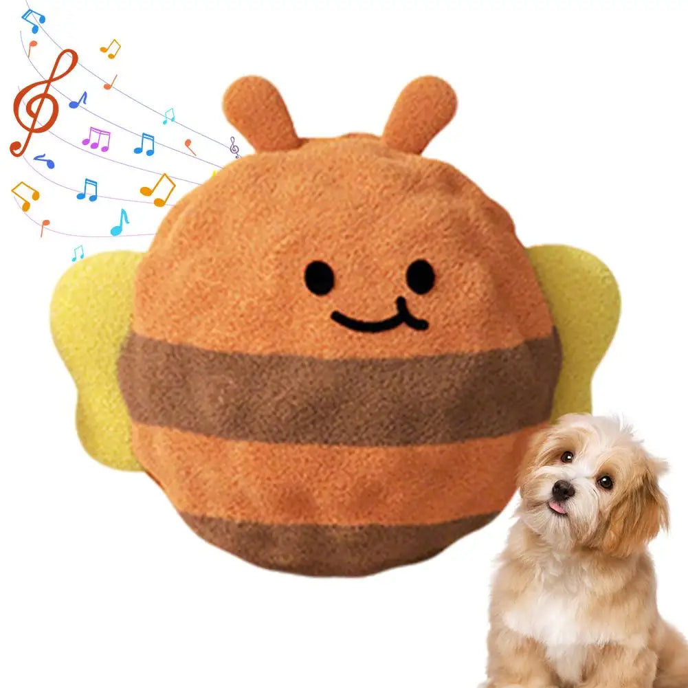 Dog Chew Toy Funny Interactive Bouncy Ball Cute Cartoon Pet Teeth Grinding Ball For Small Medium Dogs Voice Toys Washable