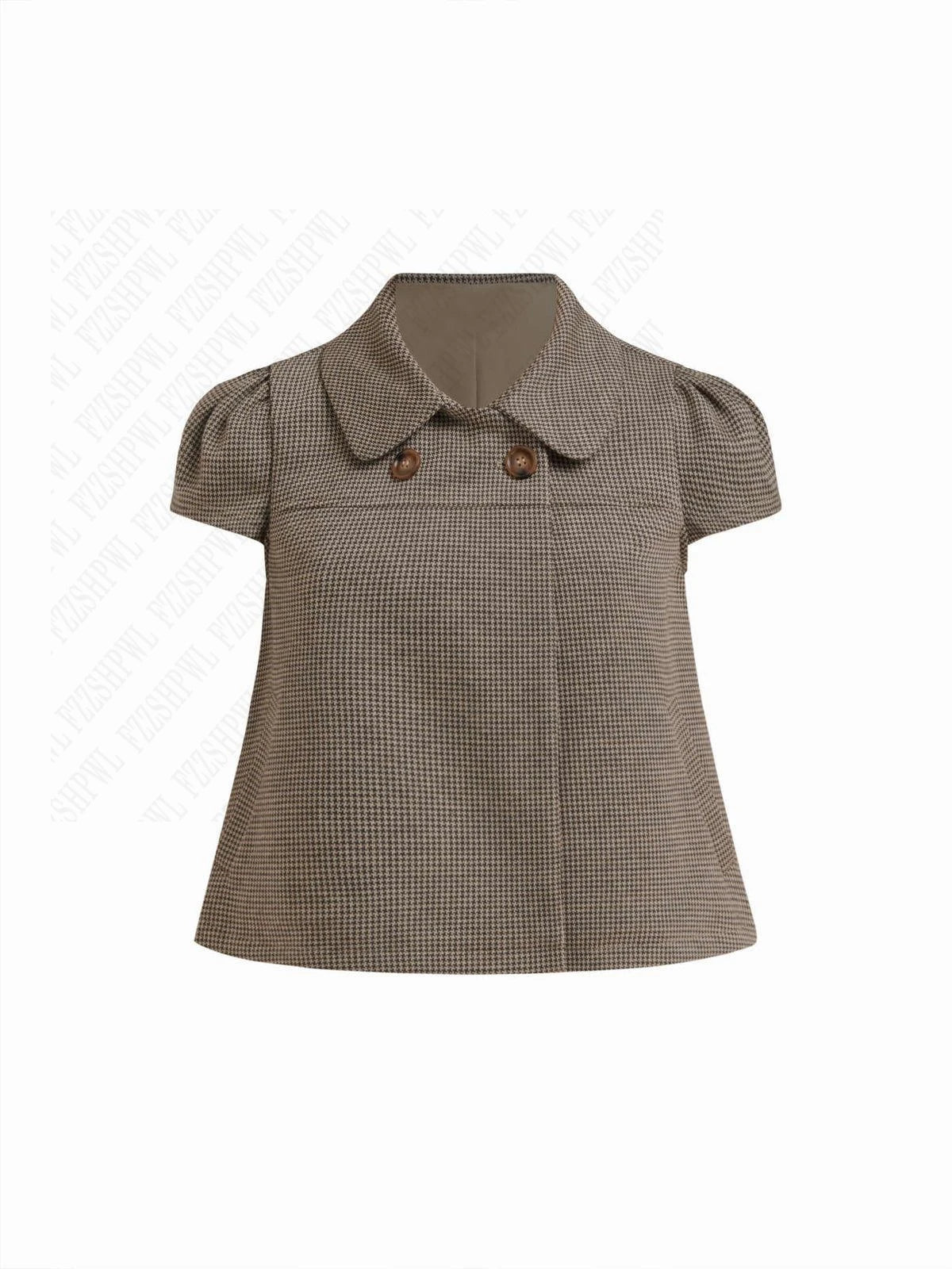 Fashionable American retro Y2K 2026 new Napoleon style short-sleeved lapel shirt t-shirt short-sleeved summer new women's item