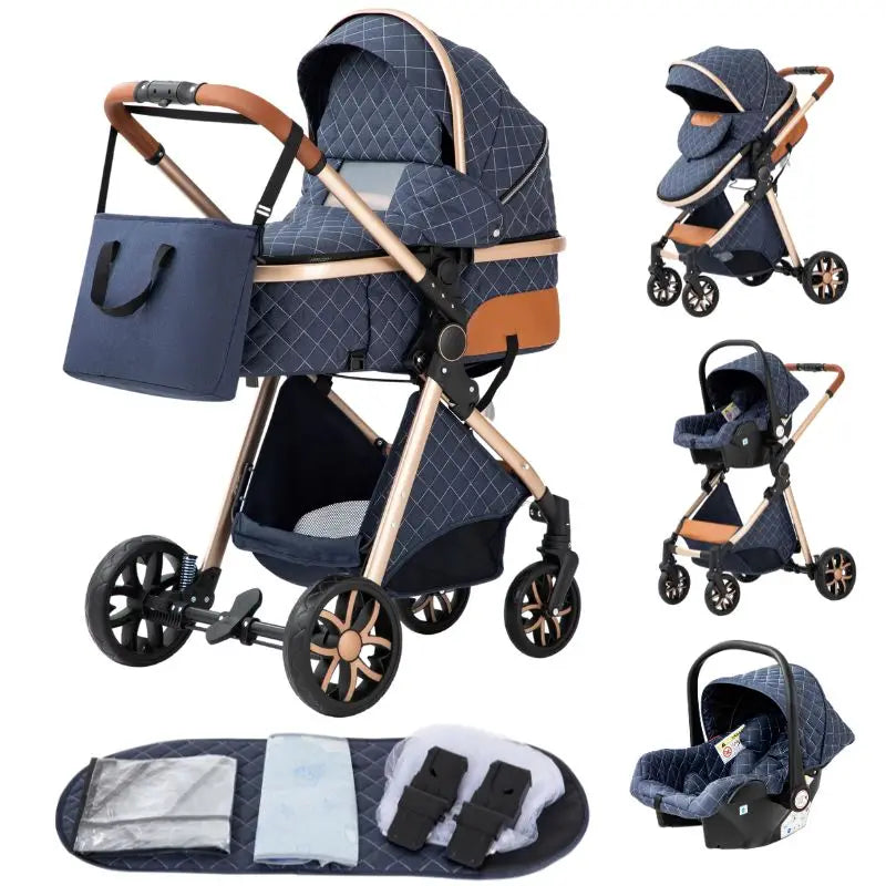 3-in-1 baby stroller travel system lightweight pram for newborns compact foldable Winter baby stroller baby buggy all-terrain CB DROPSHIPPING