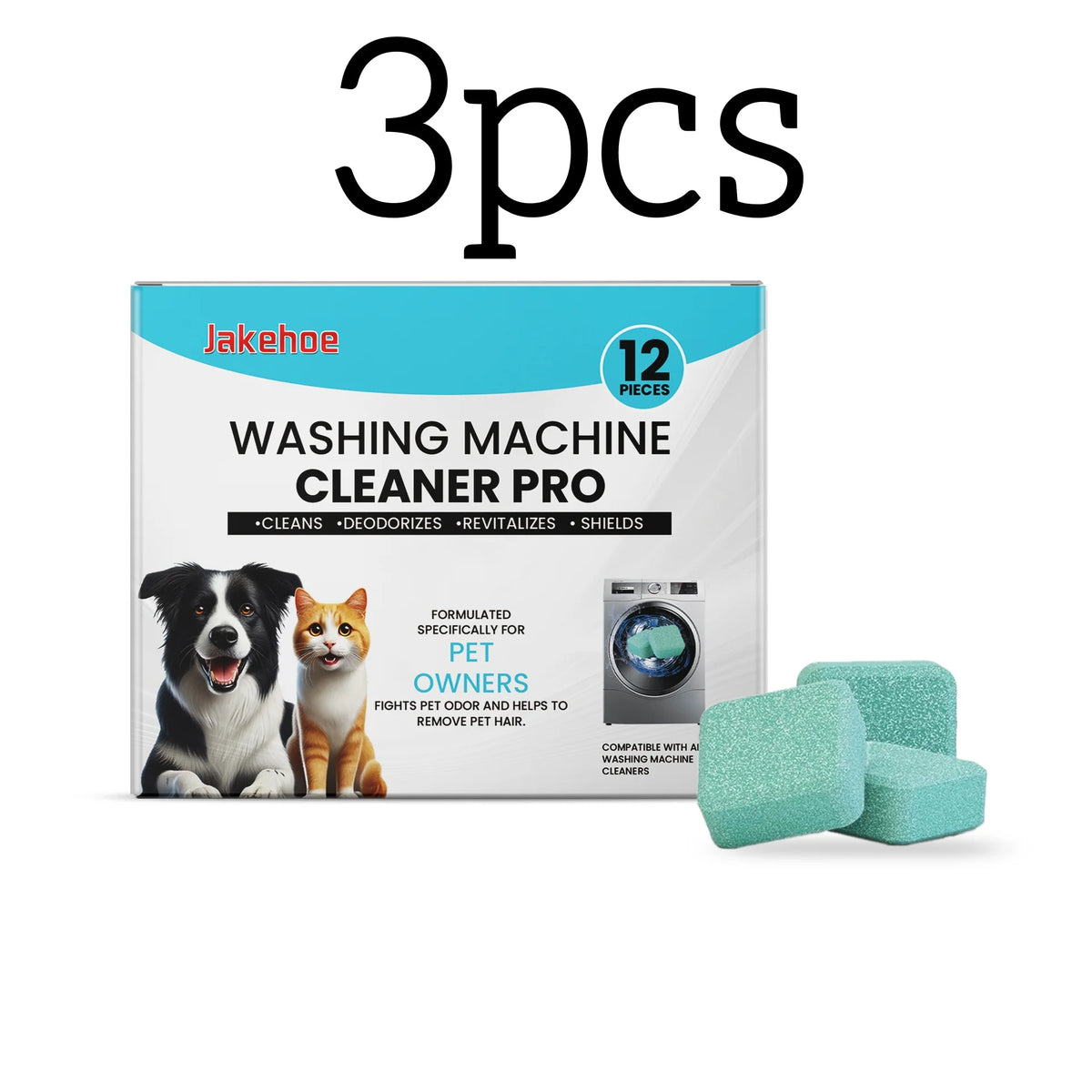 Jakehoe Washing Machine Cleaner for Pet Raising Family Deep Descaling Remove Stubborn Dirt Fresh Scent Internal Cleaning Tablets