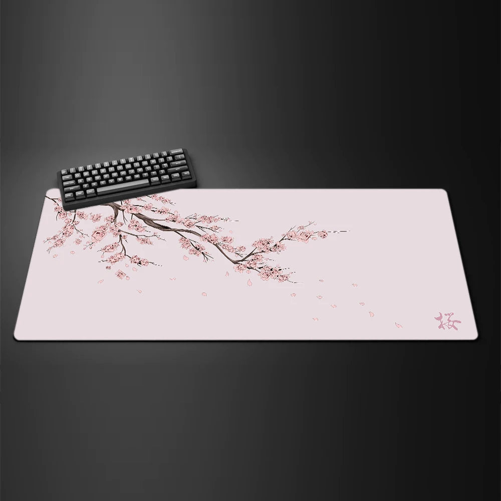 Black Sakura Gaming Mouse Pad Kawaii Purple Desk Mat Large Office Carpet Accessories Cherry Blossom Mousepad Gamer Computer Mats CB DROPSHIPPING