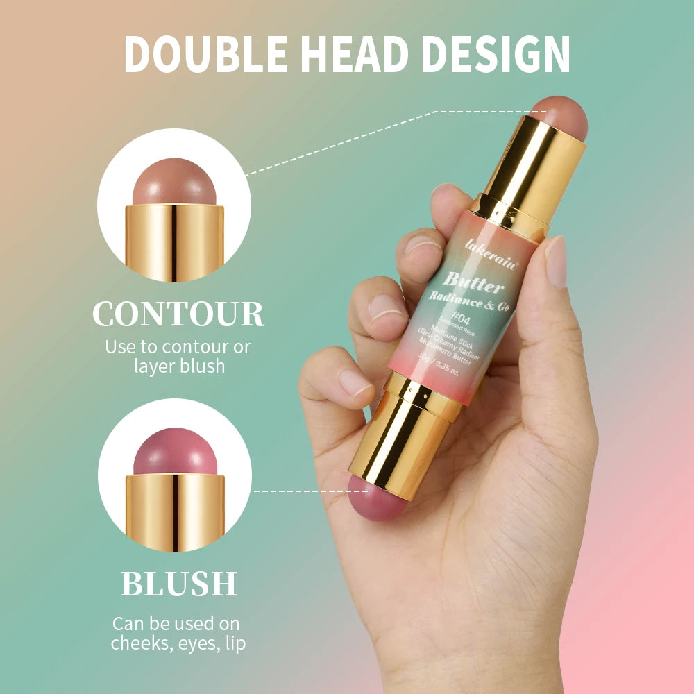 2 IN 1 Multiuse Stick Double Headed Bronzer Blush For Cheeks Eyes Lips Long Lasting Matte Glow Makeup Contouring Stick Makeup CB DROPSHIPPING