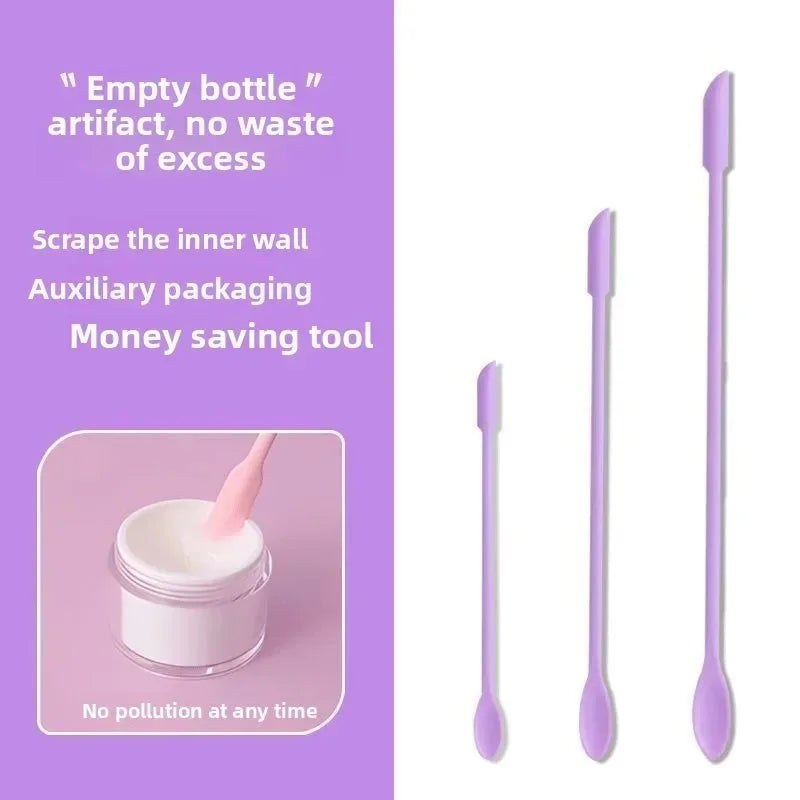 1/3pcs Double-Head Silicone Scraper Spoon Set Makeup Brushes Cosmetics Tools Beauty Accessories Reusable Silicone Scoop Scraper
