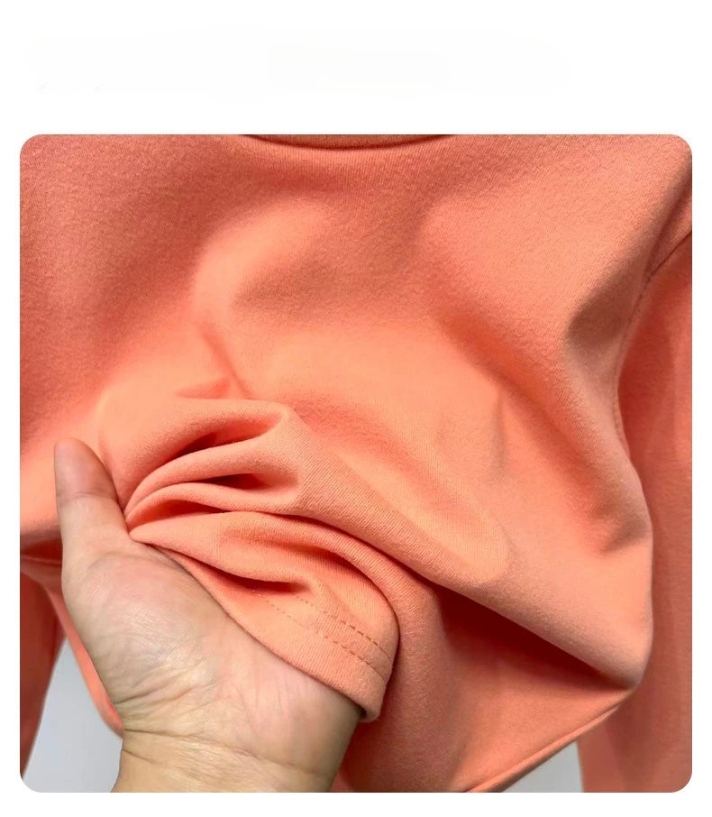 Winter Baby Warm Top Boys Girls Velvet Inner Solid Color Bottom Children's Half High Collar Long Sleeve T-shirt Kids Clothes CB DROPSHIPPING