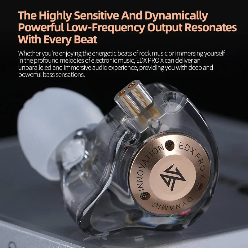 KZ EDX PRO X Dynamic Drive Earphone HIFI Bass Earbud Gaming Sport Music Noise Cancelling Headset Detachable Cable