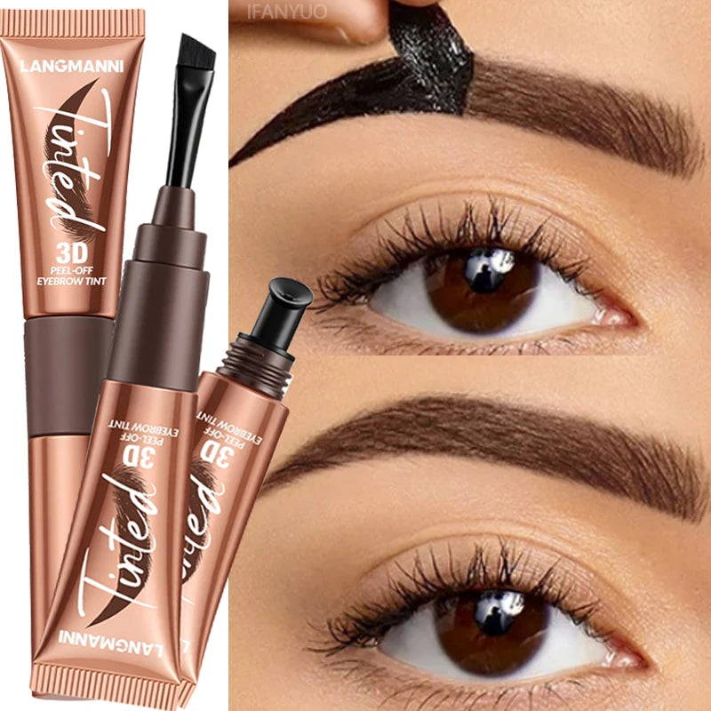 Peel Off Eyebrow Gel Cream Semi Permanent Brow Tint Long-Lasting Waterproof Transfer-Proof for Fuller Defined Brows Makeup