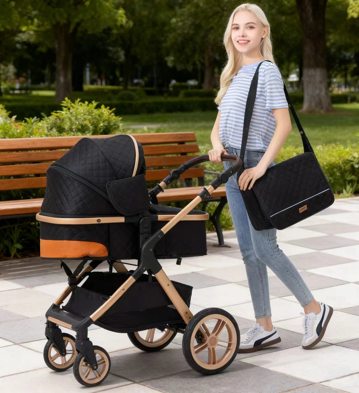 3-in-1 baby stroller travel system lightweight pram for newborns compact foldable Winter baby stroller baby buggy all-terrain CB DROPSHIPPING