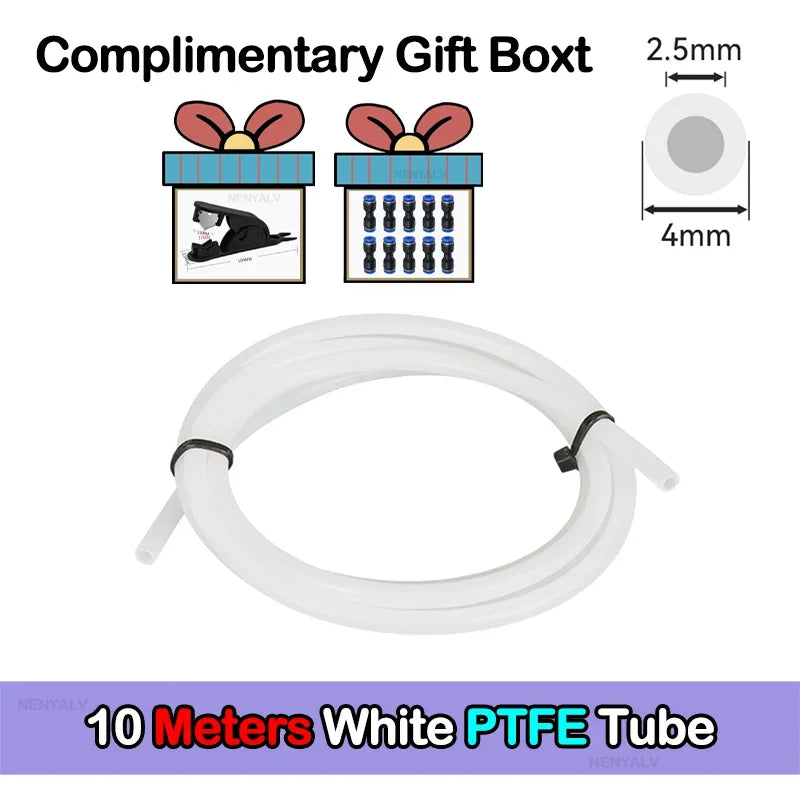 For Bambu Lab Ptfe Tube 2 5mm 4mm P1S P1P AMS A1 Mini 3D Printer Teflonto Pipe X1C Bambulab Ptfe Tube 5m/10m White Grey AMS LITE CB DROPSHIPPING
