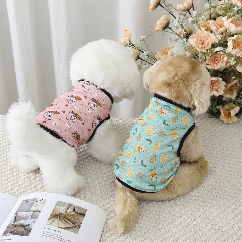 Dog Clothing Summer Soft Cat Shirt for Cats Spring Medium York T-Shirt Pet Puppy Sweatshirt York Apparel Cooling Vest 강아지옷 강아지