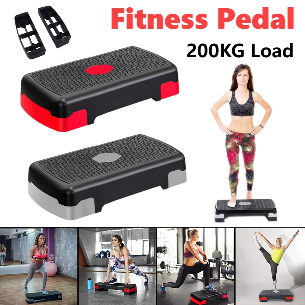 Fitness Height Step Pedal Aerobic Fitness Stepper Cardio Pedal Exerciser Stable 200KG Load Home Training Gym Exercise Foot Pedal CB DROPSHIPPING