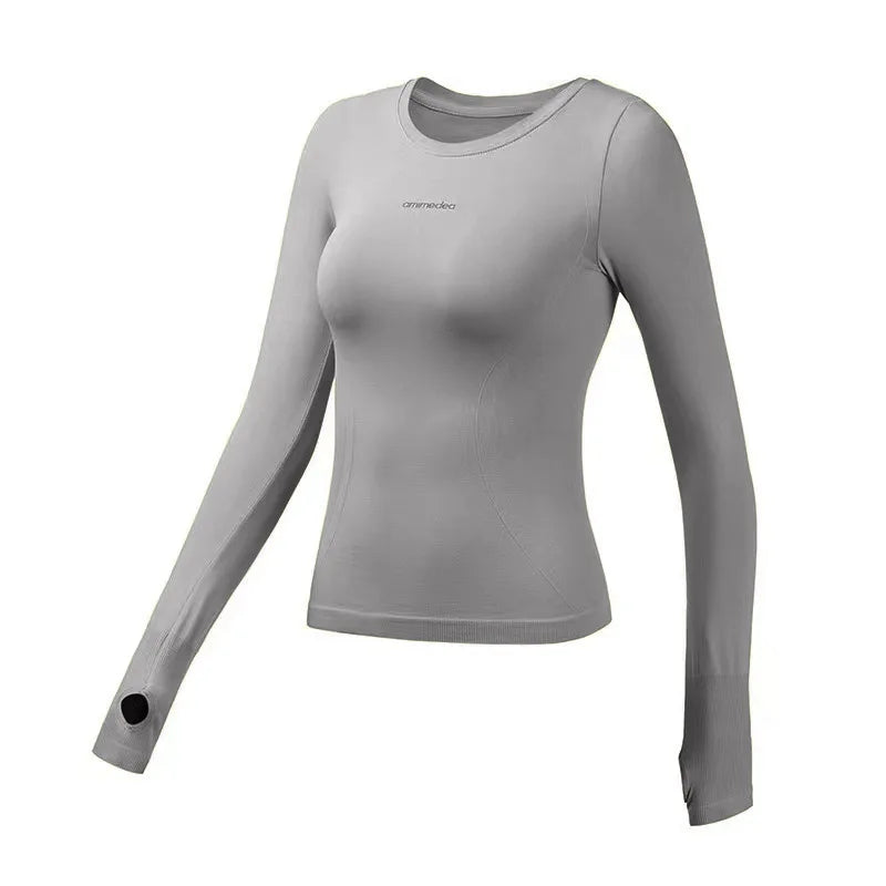 Fitness Tops Women Tight Sports Long Sleeve Yoga Clothing Running Training Clothes Gym Workout Shirt Comfortable Training Cloth CB DROPSHIPPING