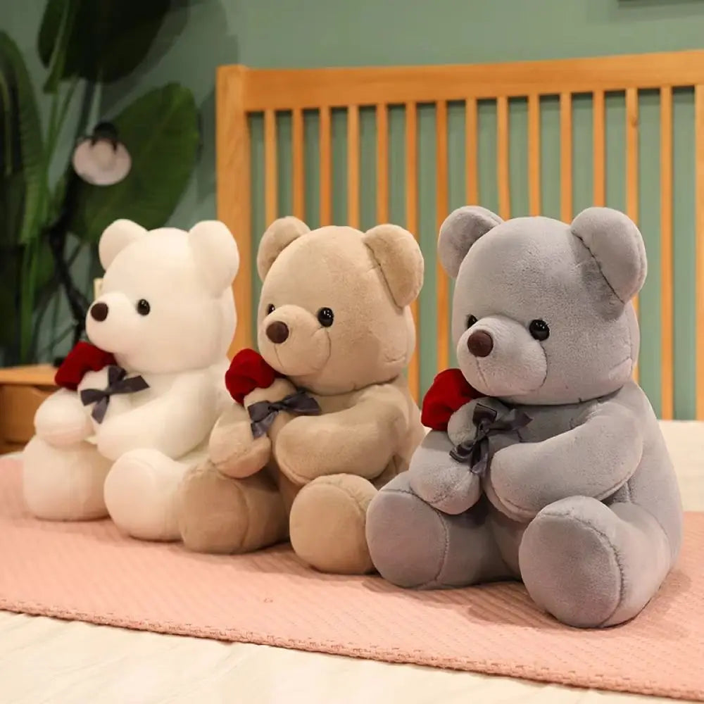 Graduation Gifts Stuffed Animal Rose Bear Flower Kawaii Hug Bear Cartoon 23cm Bear Home Decor