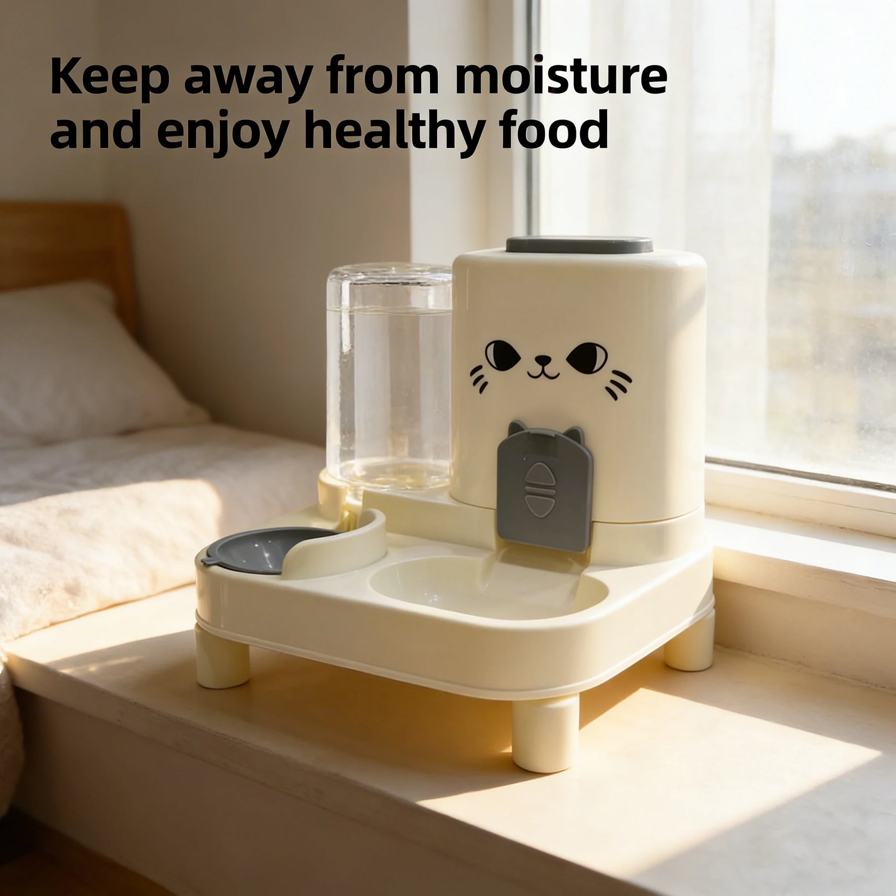 Cat Automatic Feeder Cat Dog Feeding and Water Fountain Drinker Cats Watering Supplies Food Storage Dispenser Pet Accessories