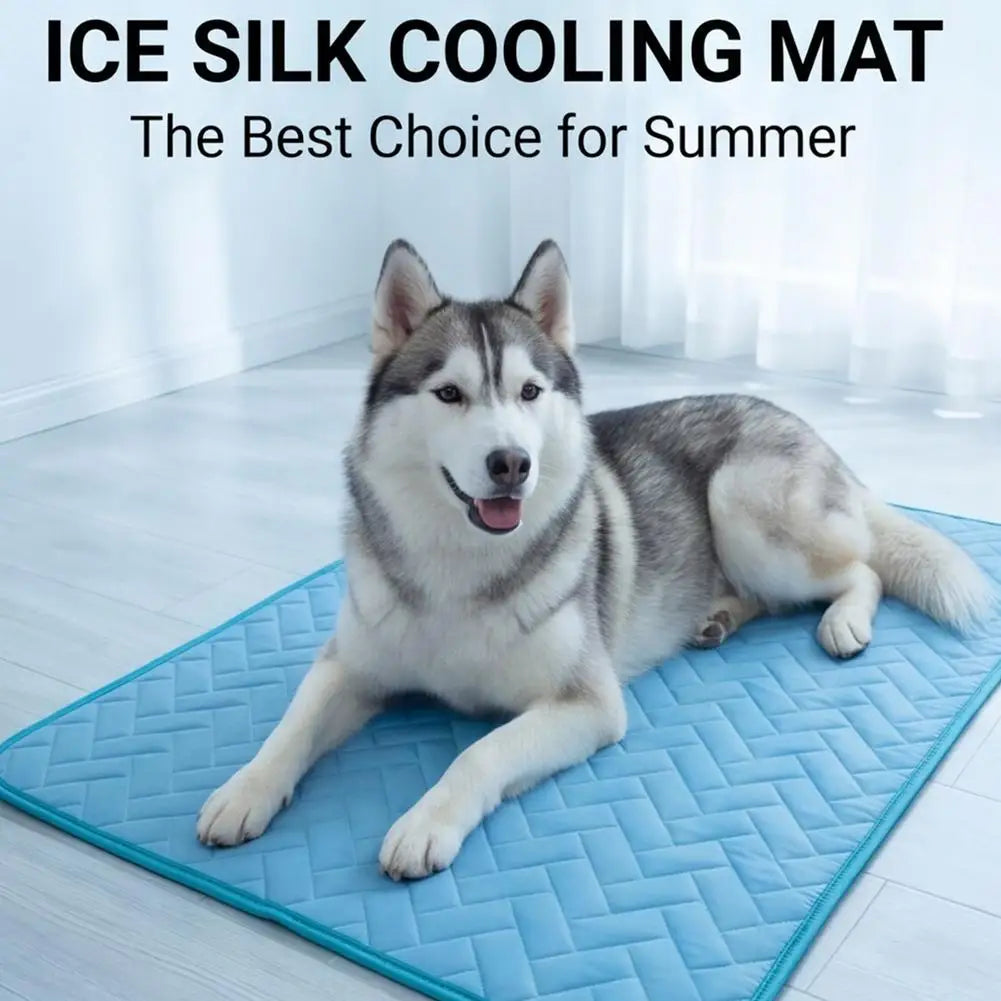 Summer Ice Silk Dog Cooling Mat Breathable Pet Cushion Washable Dog Cat Sleeping Bed Blanket Pad For Small Medium Large Dog Cat