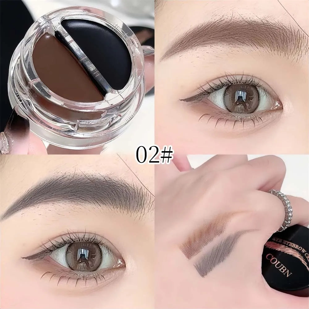 Two-Tone Matte Eyebrow Cream With Brush for Eyeliner & Eye Brow Waterproof Sweat Proof Wild Eyebrow Gel 3D Natural Tint Makeup CB DROPSHIPPING