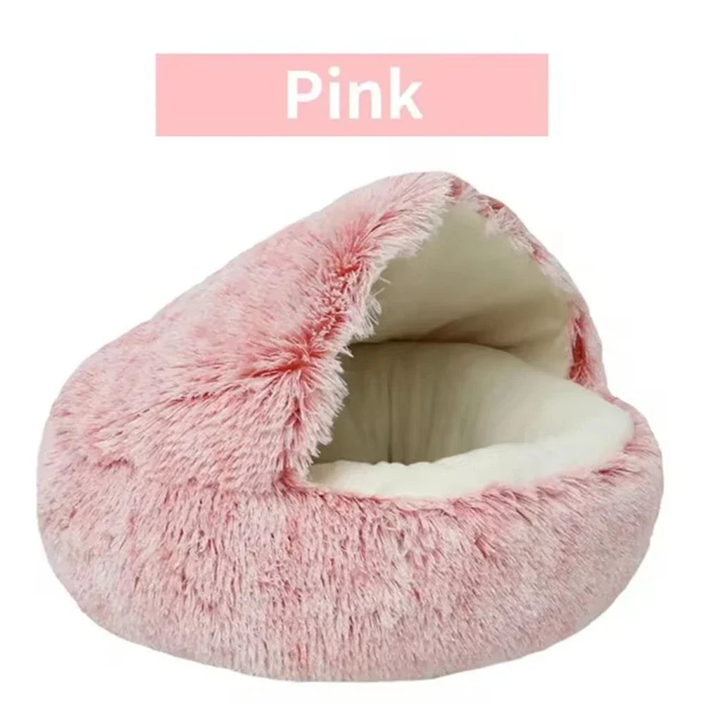 Winter Plush Pet Cat Bed Round Cat Cushion Cat House 2 In 1 Warm Cats Basket Pet Sleep Bag Kitten Nest Kennel for Small Dog Cats CB DROPSHIPPING