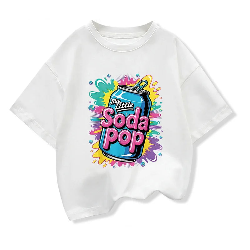 Kids Short-Sleeve t shirts My Little Soda Pop Children's Summer Pure Cotton Loose Tees Boys Girls Casual Tee Tops CB DROPSHIPPING