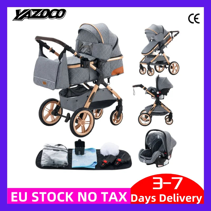3-in-1 baby stroller travel system lightweight pram for newborns compact foldable Winter baby stroller baby buggy all-terrain CB DROPSHIPPING