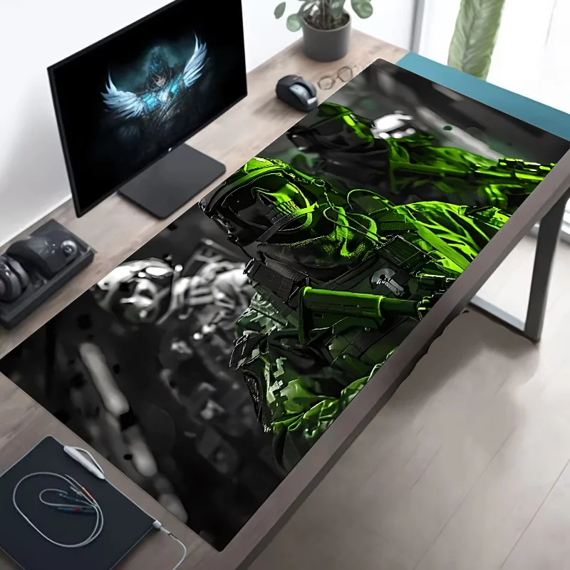 Large Mouse Pad Tactical Soldier Design Non-Slip XXL Desk Pad Gaming Accessories Stitched Edges for Home and Game for FPS Gamer CB DROPSHIPPING