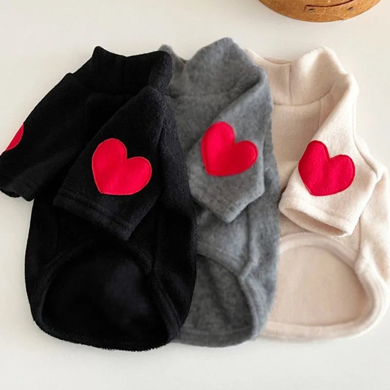 Autumn Winter Plush Love Sweater Pet Dog Cat Solid Base Coat Puppy Teddy Yorkshire Thickened Warm Clothing Lovely Clothes CB DROPSHIPPING