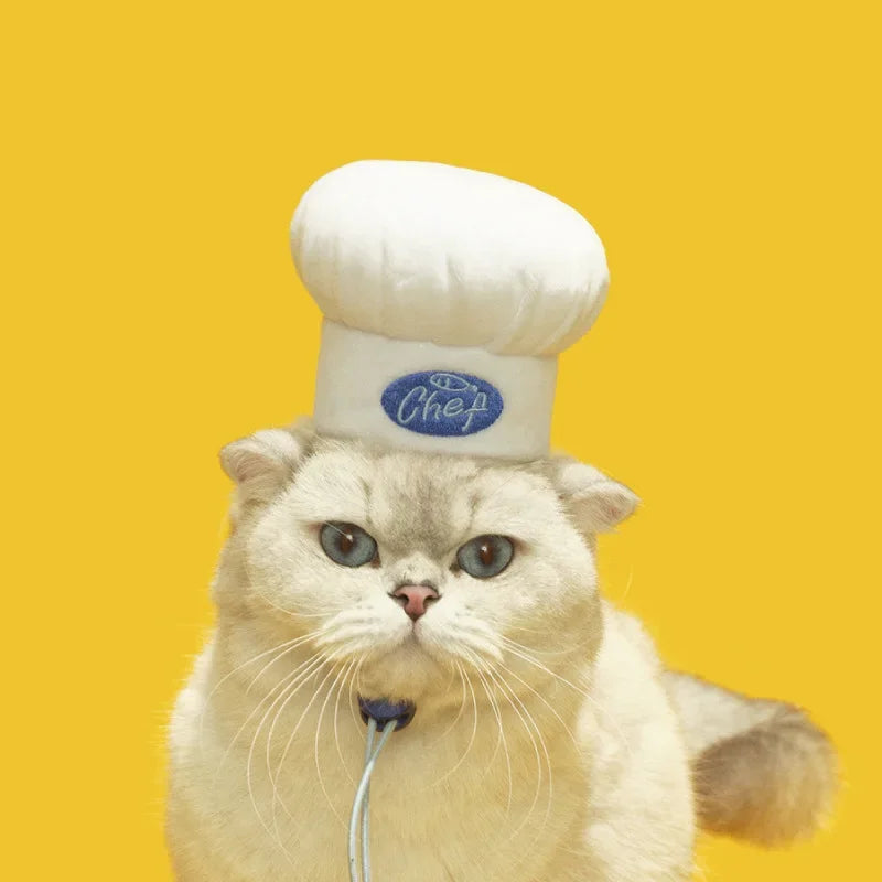 Chef Hat Pet Head Cover Adjustable Pet Hat Dog Photo Decoration Cat Universal Pet Supplies Dog Accessories for Small Dogs