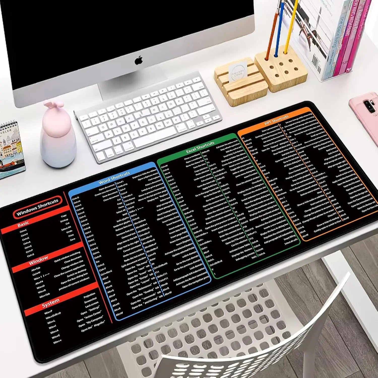 Spanish Excel/Word/Windows/PPT Cheat Sheet Mouse pad, Computer Keyboard Pad for Office Workers Students Office Desk Mat CB DROPSHIPPING