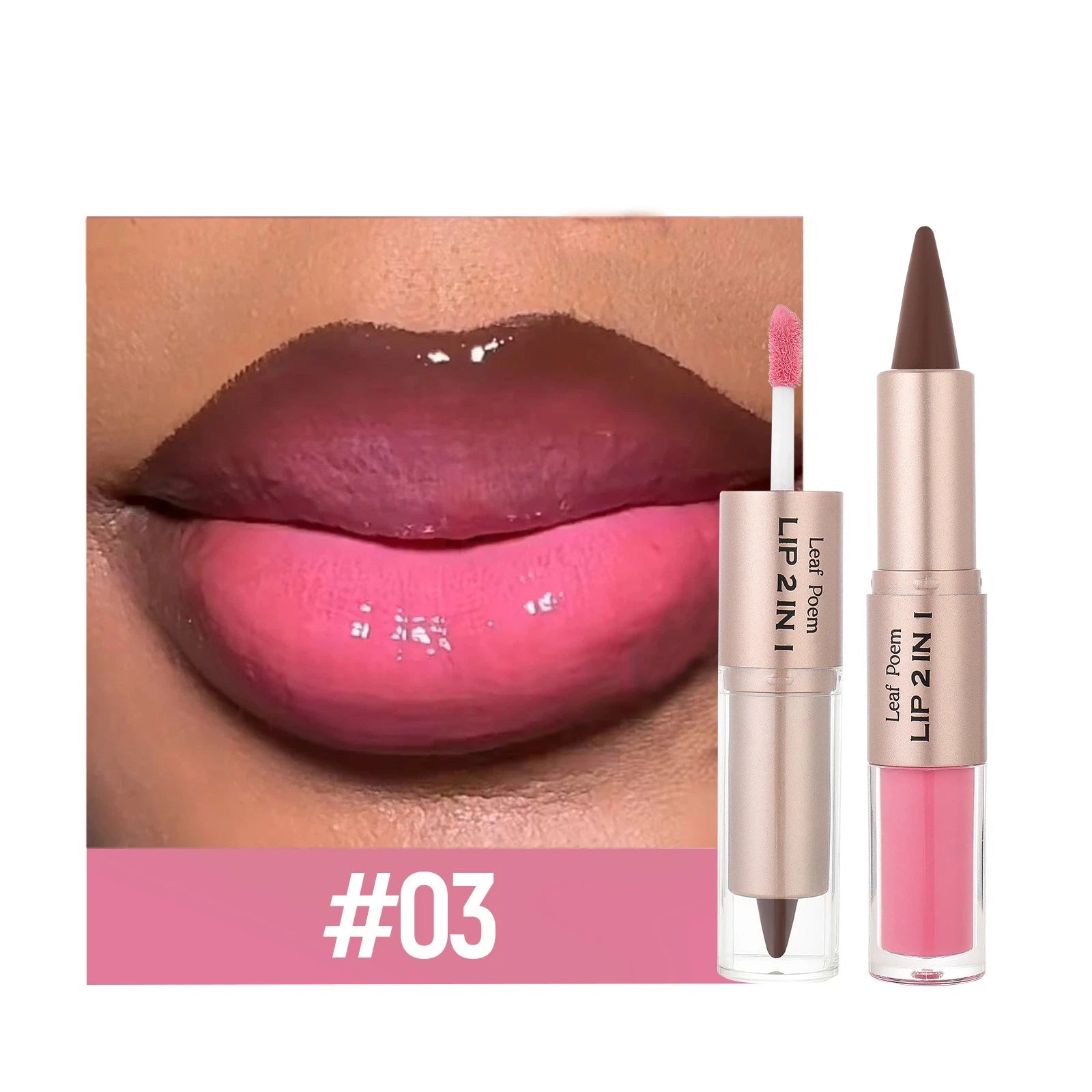 Black Brown Tapered Lip Liner Contour Pencil Double Head Mirror Plumping Lip Glaze Crystal Lip Gloss Sexy Red Lips Tint Makeup CB DROPSHIPPING