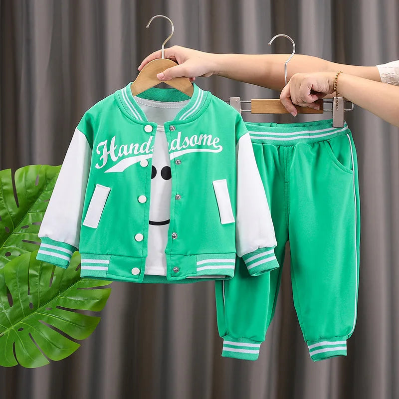 Fashion Autumn Children Suits Baby Boys Girls Clothes stamp Cotton T-Shirt Pants 2Pcs/sets Spring Toddler Clothing Sport Suits CB DROPSHIPPING
