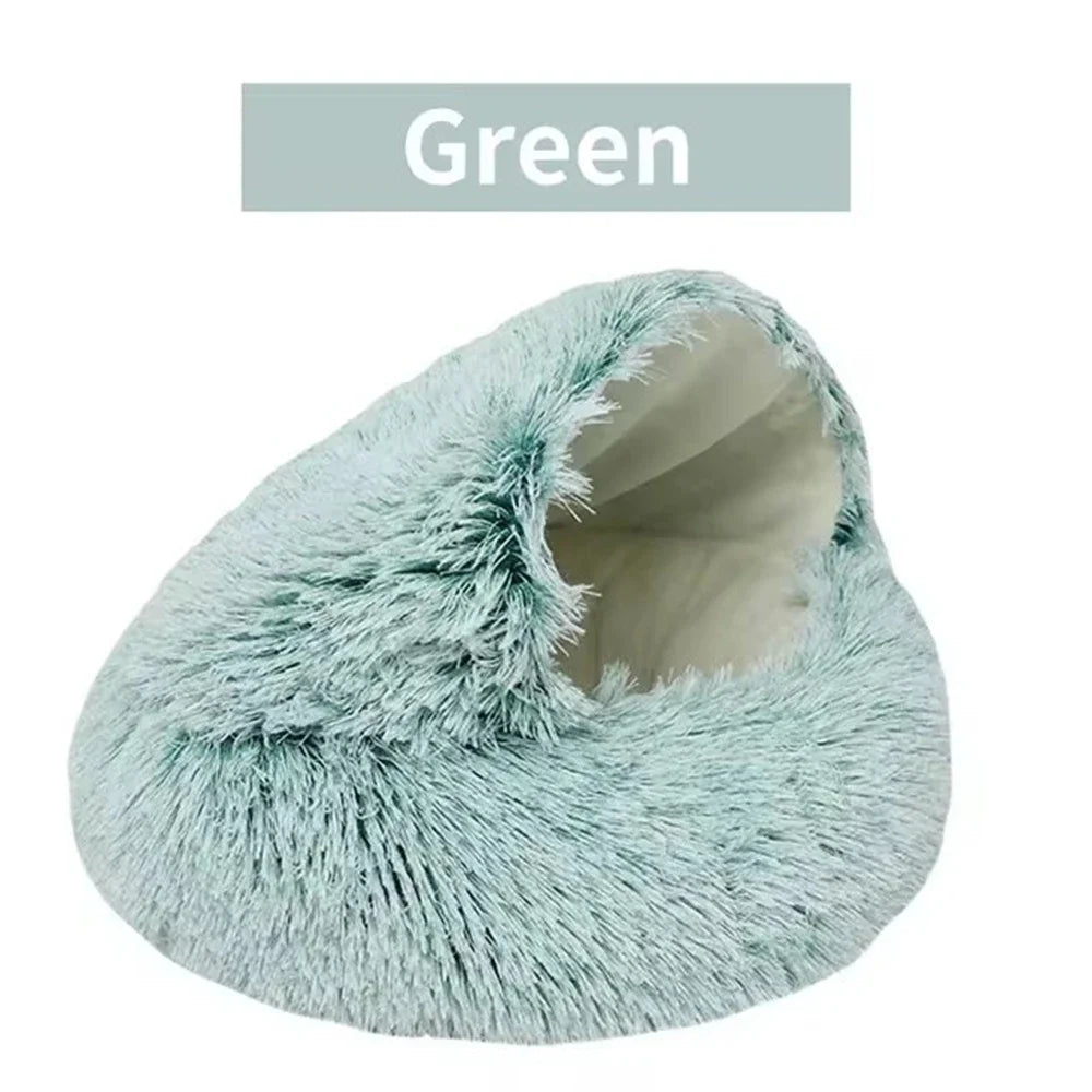 Winter Plush Pet Cat Bed Round Cat Cushion Cat House 2 In 1 Warm Cats Basket Pet Sleep Bag Kitten Nest Kennel for Small Dog Cats CB DROPSHIPPING