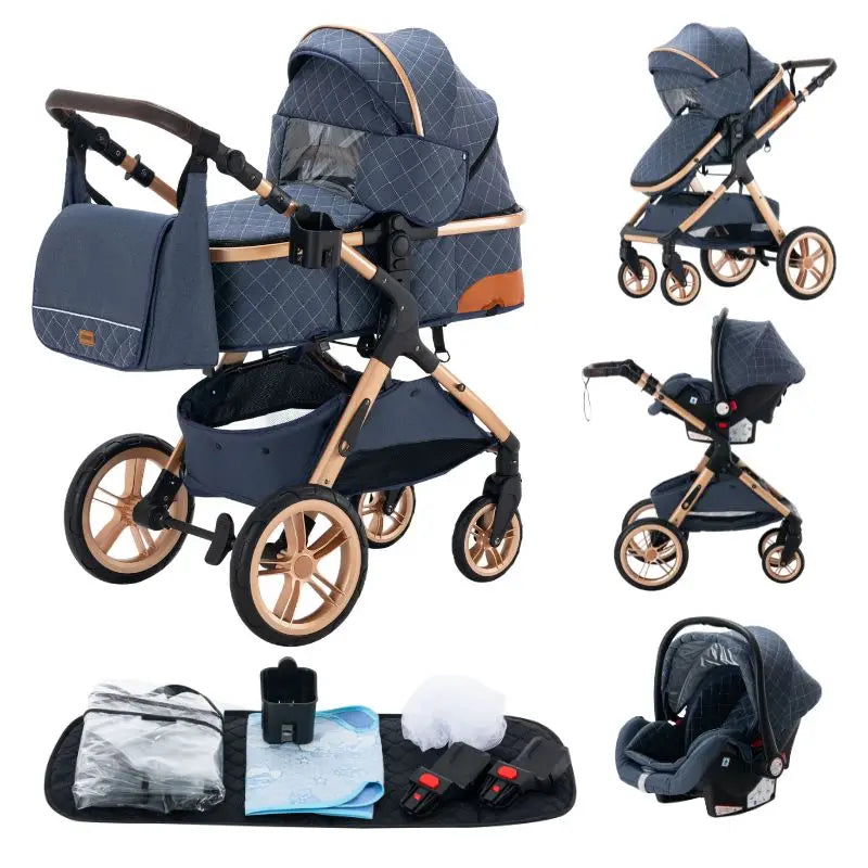 3-in-1 baby stroller travel system lightweight pram for newborns compact foldable Winter baby stroller baby buggy all-terrain CB DROPSHIPPING