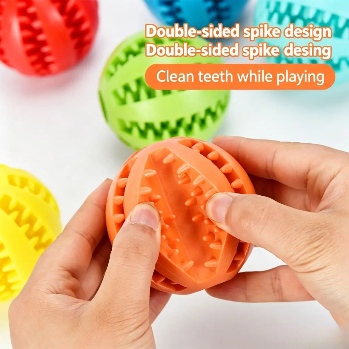 Dog Toy Ball Bite Resistant Teething Toys Balls for Small/Medium/Large Dog and Puppy Cat Dog Pet Food Treat Feeder Chew Tooth CB DROPSHIPPING