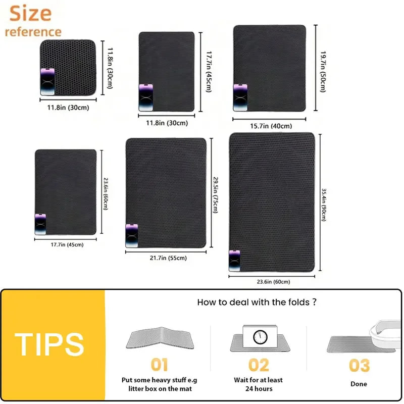 Cat Litter Mat Non Slip Big Pet Litter Box Filter Mat Double Layer Wear Resistant Waterproof Cat Litter Mat Pet Clean Supplies CB DROPSHIPPING